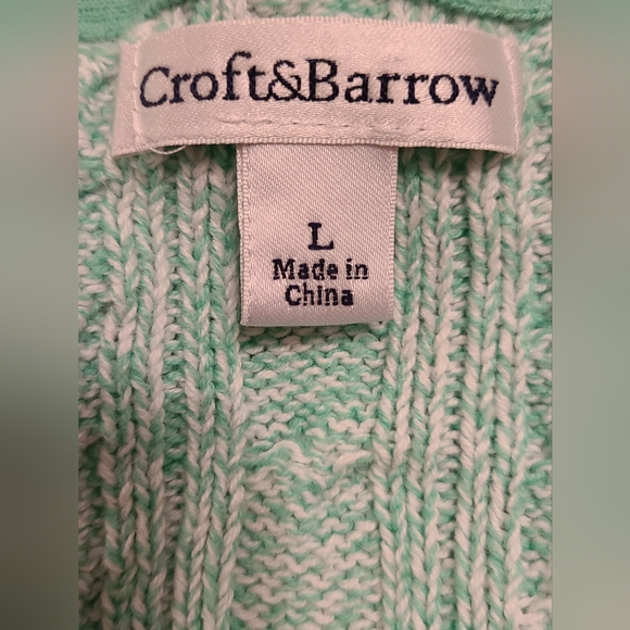 Croft & Barrow size L teal sweater - Picture 4 of 7